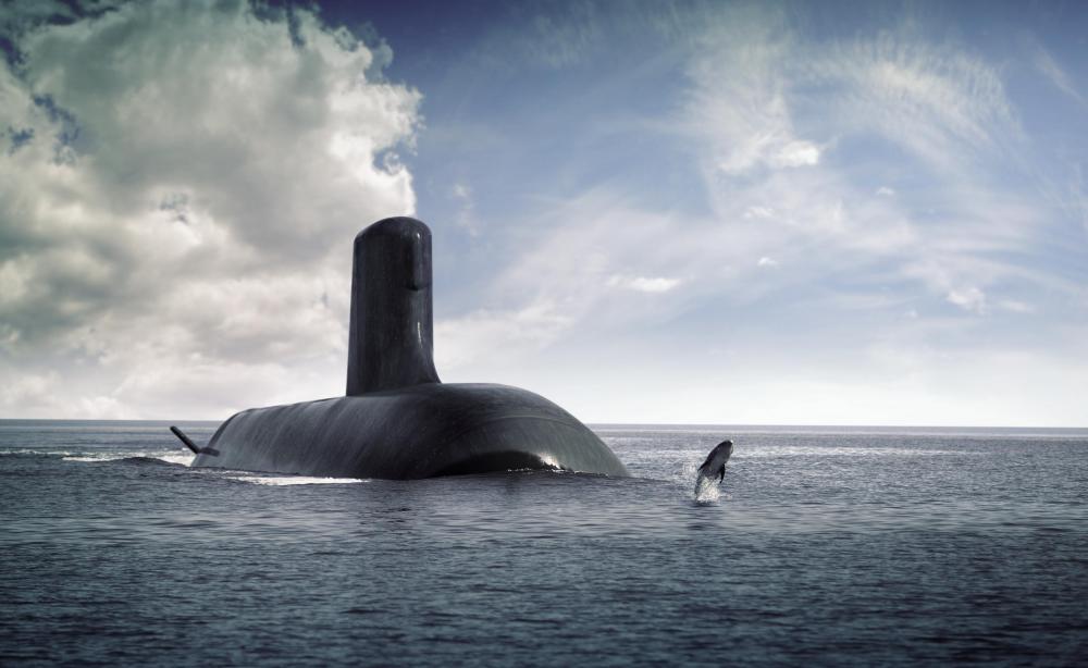 Illustration 3D du futur sous-marin australien (AFS)